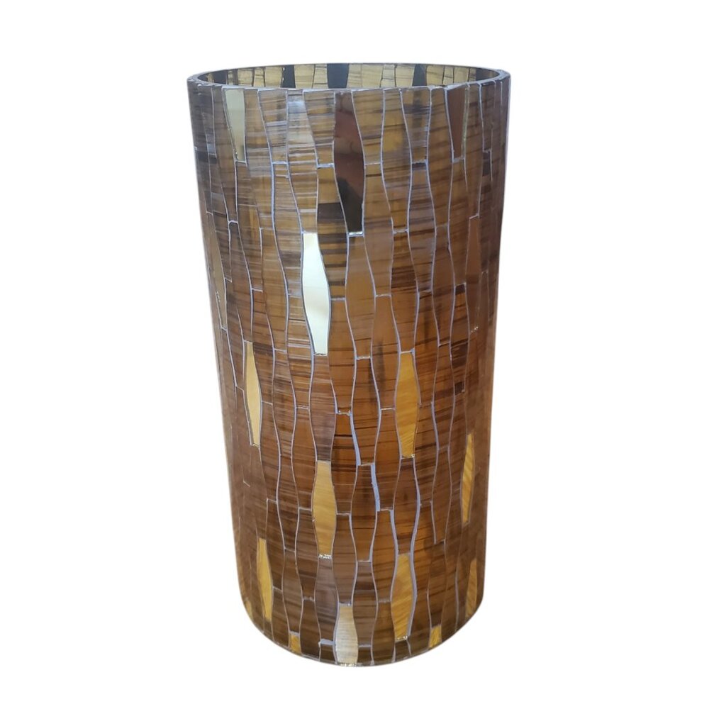 Gold Coloured Mosaic Vase